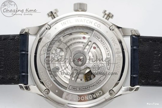 MIROTIME 0408 Portuguese Chrono IW3716 RSF 1:1 Best Edition Blue Dial on Black Leather Strap A RelaxedFit 7045